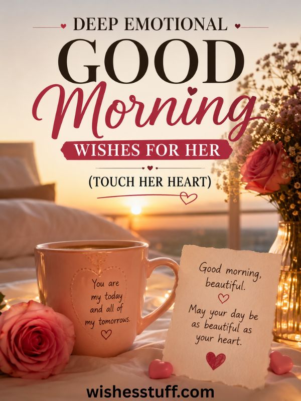 80+ Best Good Morning Wishes for Her – Words of Love, Faith & Peace Deep Emotional Good Morning Wishes for Her (Touch Her Heart)