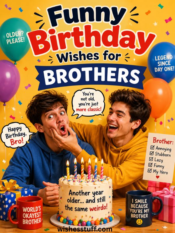 Funny Birthday Wishes for Brothers