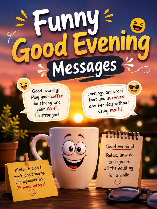 180+ Good Evening Love Messages, Sweet Wishes & Quotes Funny Good Evening Messages