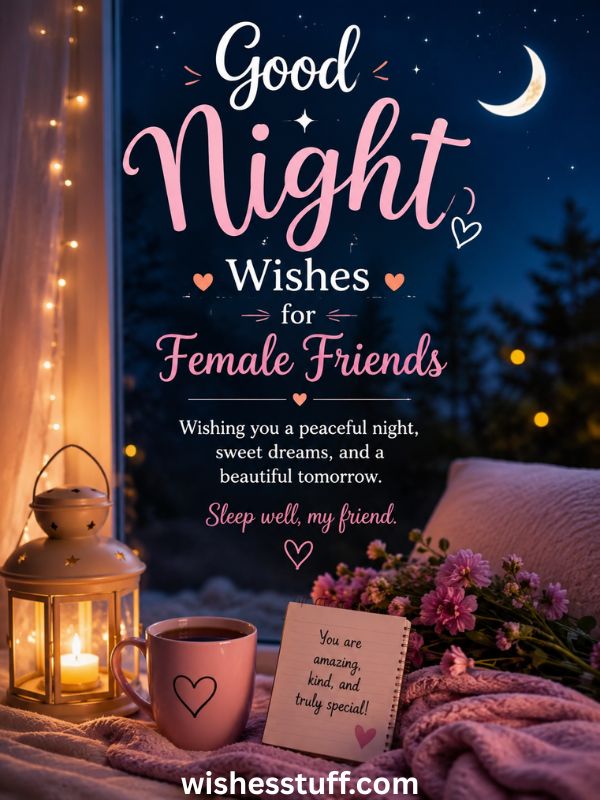 150+ Heartfelt Good Night Wishes for Friends (Best Texts List) Good Night Wishes for Female Friends