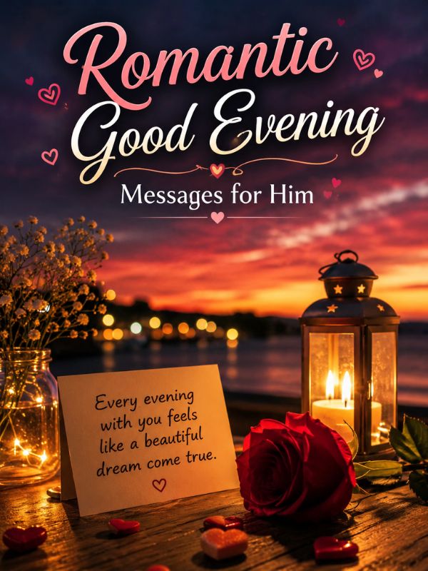 180+ Good Evening Love Messages, Sweet Wishes & Quotes Romantic Good Evening Messages for Him