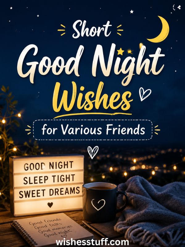 150+ Heartfelt Good Night Wishes for Friends (Best Texts List) Short Good Night Wishes for Various Friends