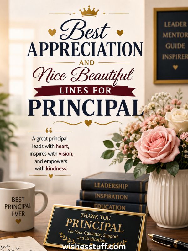 Best Appreciation And Nice Beautiful Lines For Principal