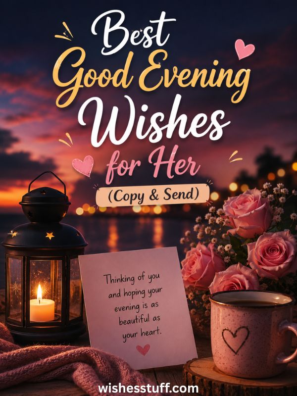180+ Best Good Evening Wishes for Her to Make Her Smile Best Good Evening Wishes for Her (Copy & Send)