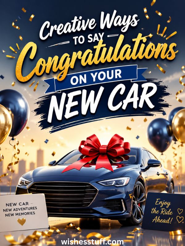 150+ Congratulations Messages & Wishes on New Car (Heartfelt & Funny) creative ways to say congratulations on your new car (1)