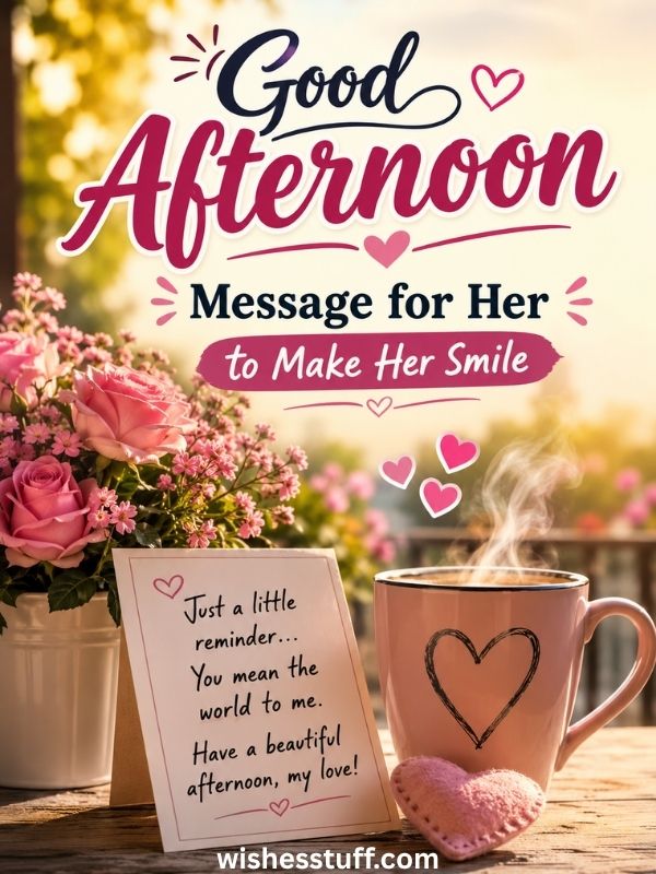 good afternoon message for her to make her smile