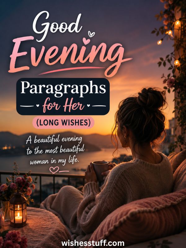 180+ Best Good Evening Wishes for Her to Make Her Smile Good Evening Paragraphs for Her (Long Wishes)