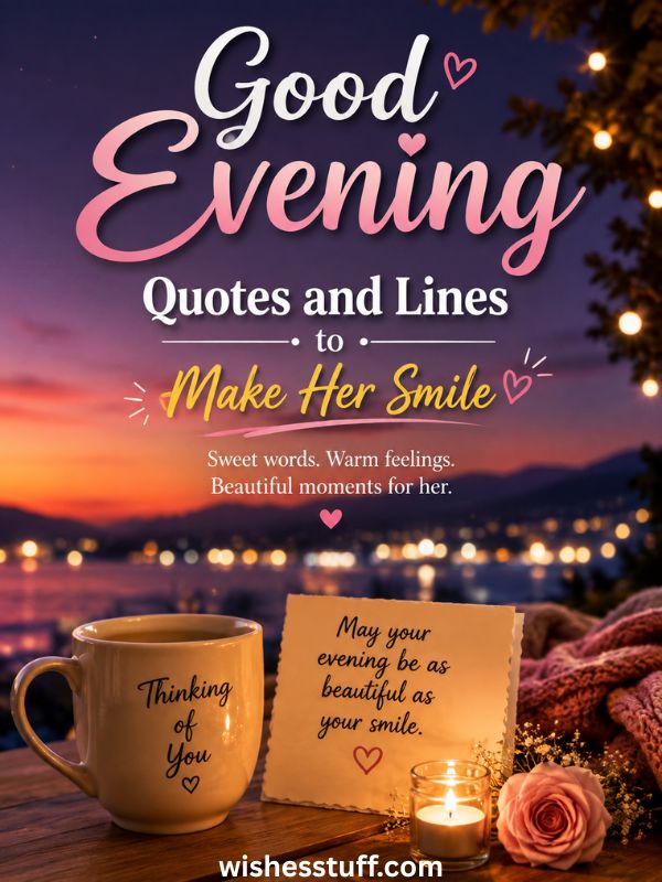 good evening quotes and lines to make her smile