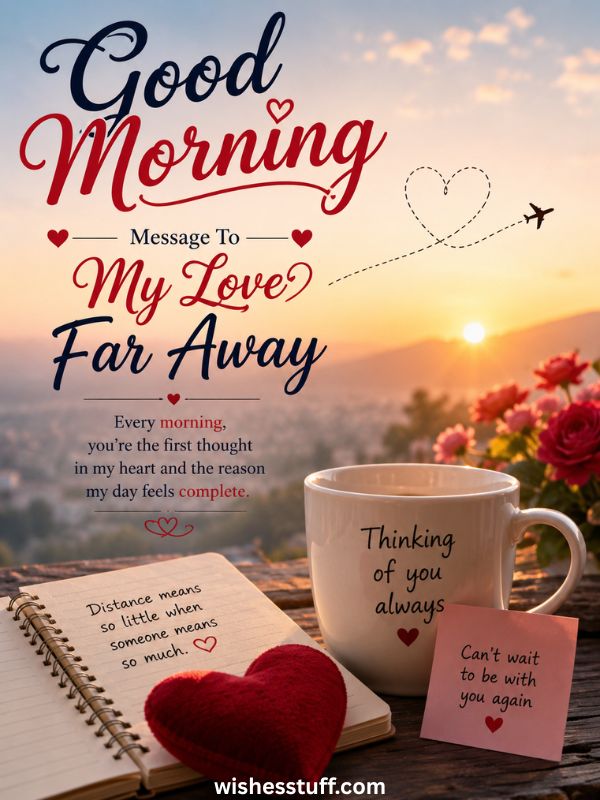 "180+ Best Love and Trust Messages for Wife – Sweet & Romantic Quotes" good morning message to my love far away