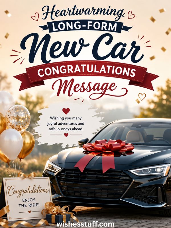 150+ Congratulations Messages & Wishes on New Car (Heartfelt & Funny) heartwarming long form new car congratulations message