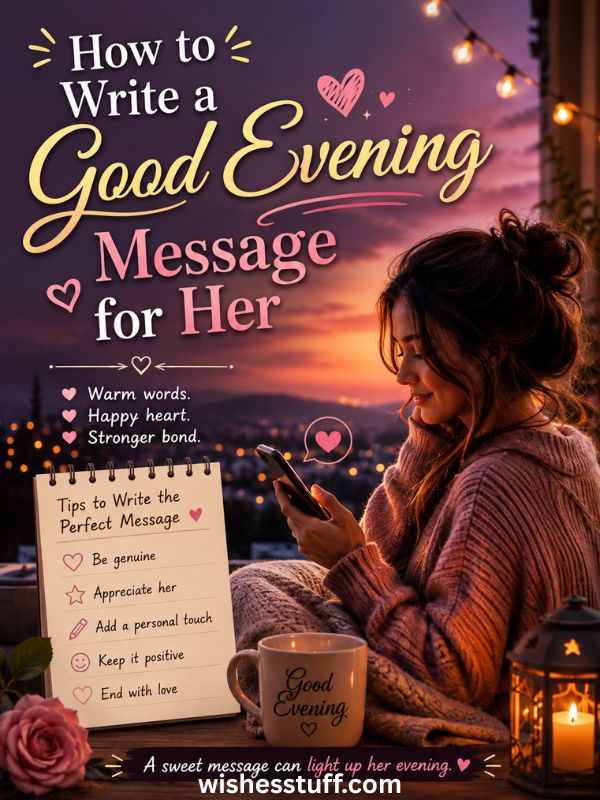 180+ Best Good Evening Wishes for Her to Make Her Smile How to Write a Good Evening Message for Her