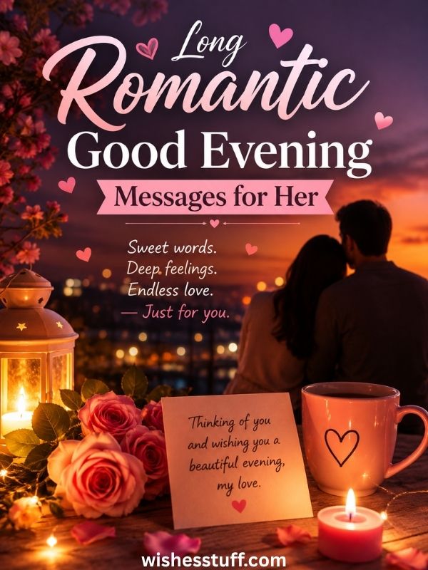 310+ Sweet Good Evening Messages for Her to Feel Loved and Cherished long romantic good evening messages for her