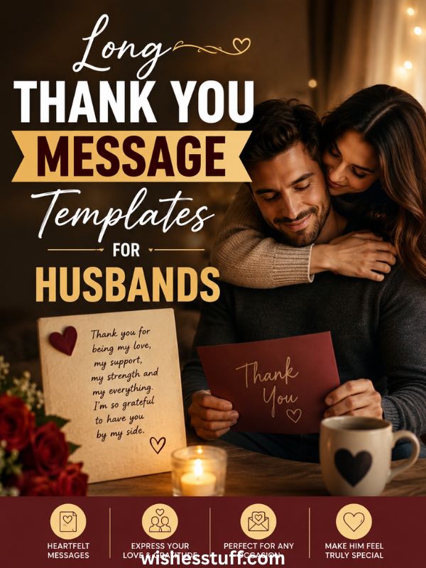 150 Husband Appreciation Messages That Will Make Him Feel Loved & Special (2026) long thank you message templates for husbands