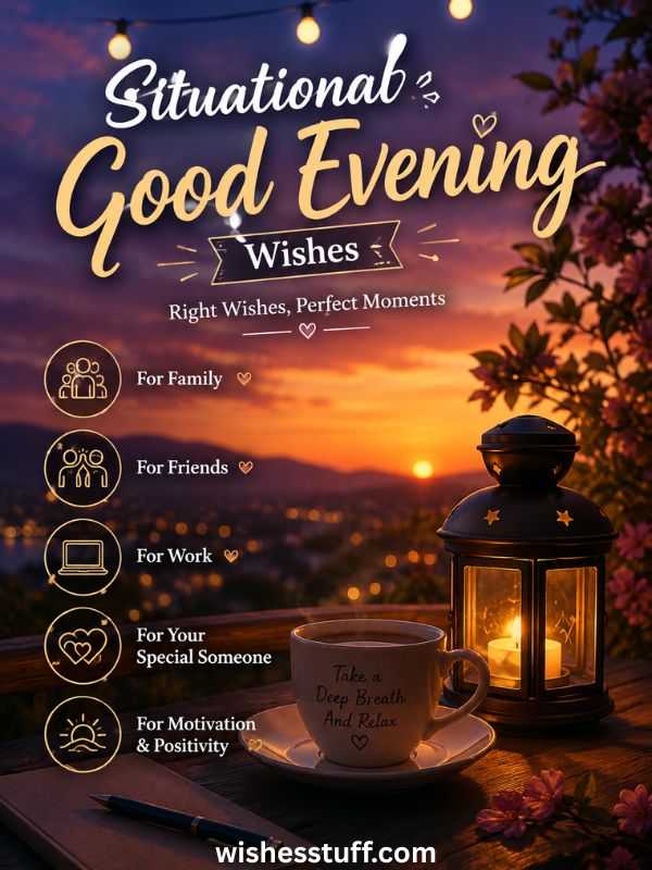 180+ Best Good Evening Wishes for Her to Make Her Smile Situational Good Evening Wishes