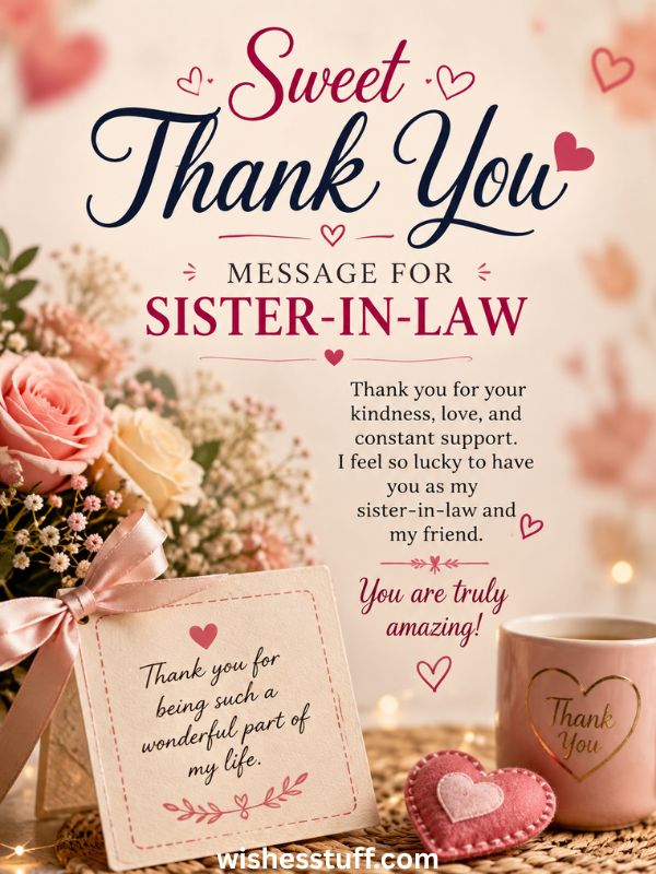 sweet thank you message for sister in law