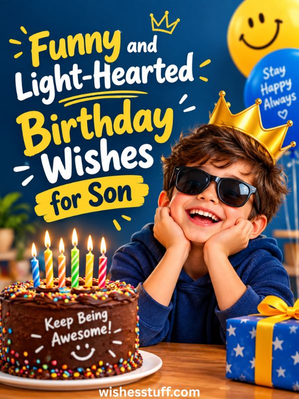 120+ Heart Touching Happy Birthday Wishes for Son | Short & Funny Blessings funny and light hearted birthday wishes for son
