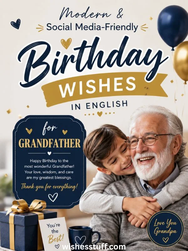 90+ Happy Birthday Wishes for Grandfather – Touching & Memorable Quotes Modern & Social Media-Friendly Birthday Wishes in English